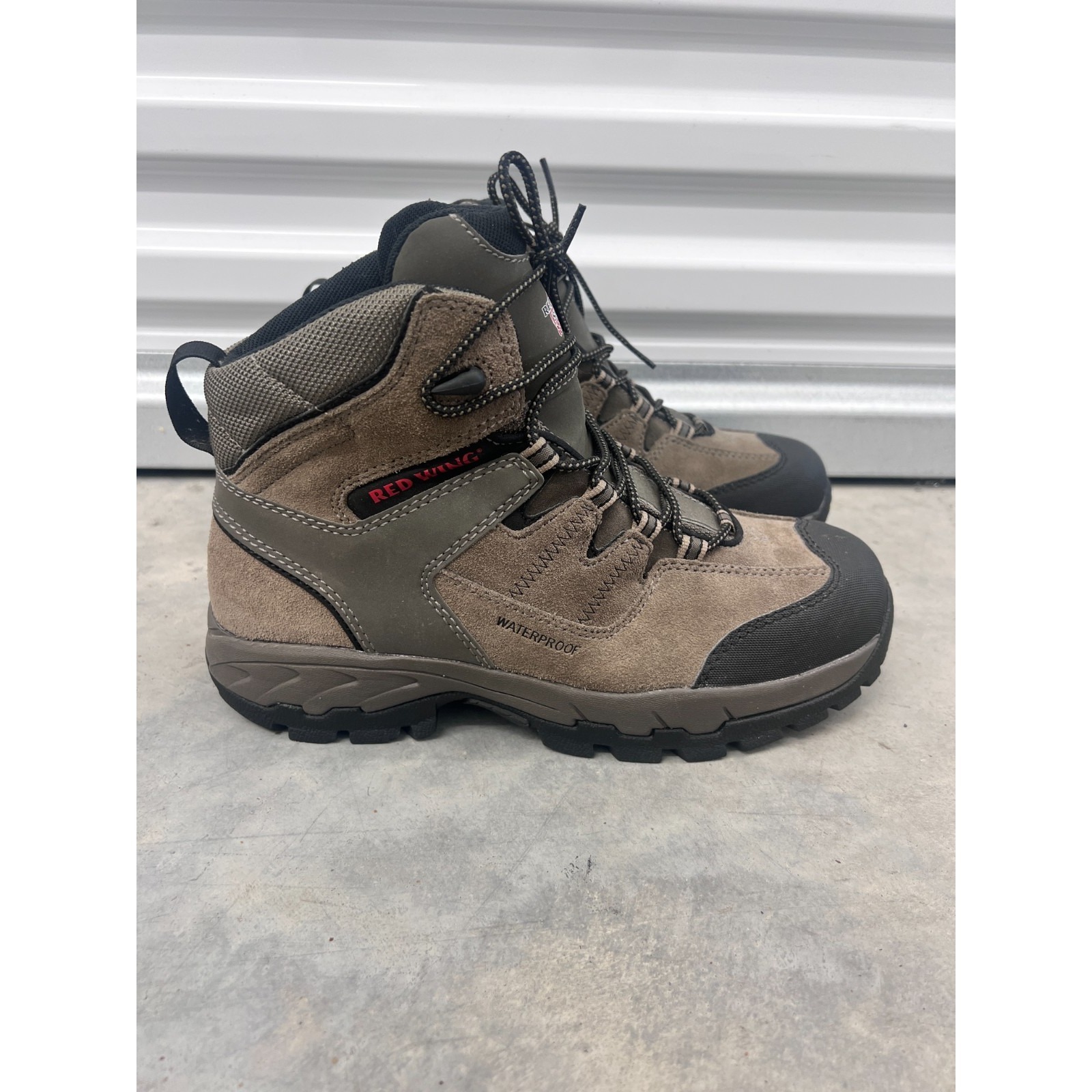 Red Wing Boots Men's Us 9 Brown Grey Waterproof Ankle Leather Lace Up Outdoor